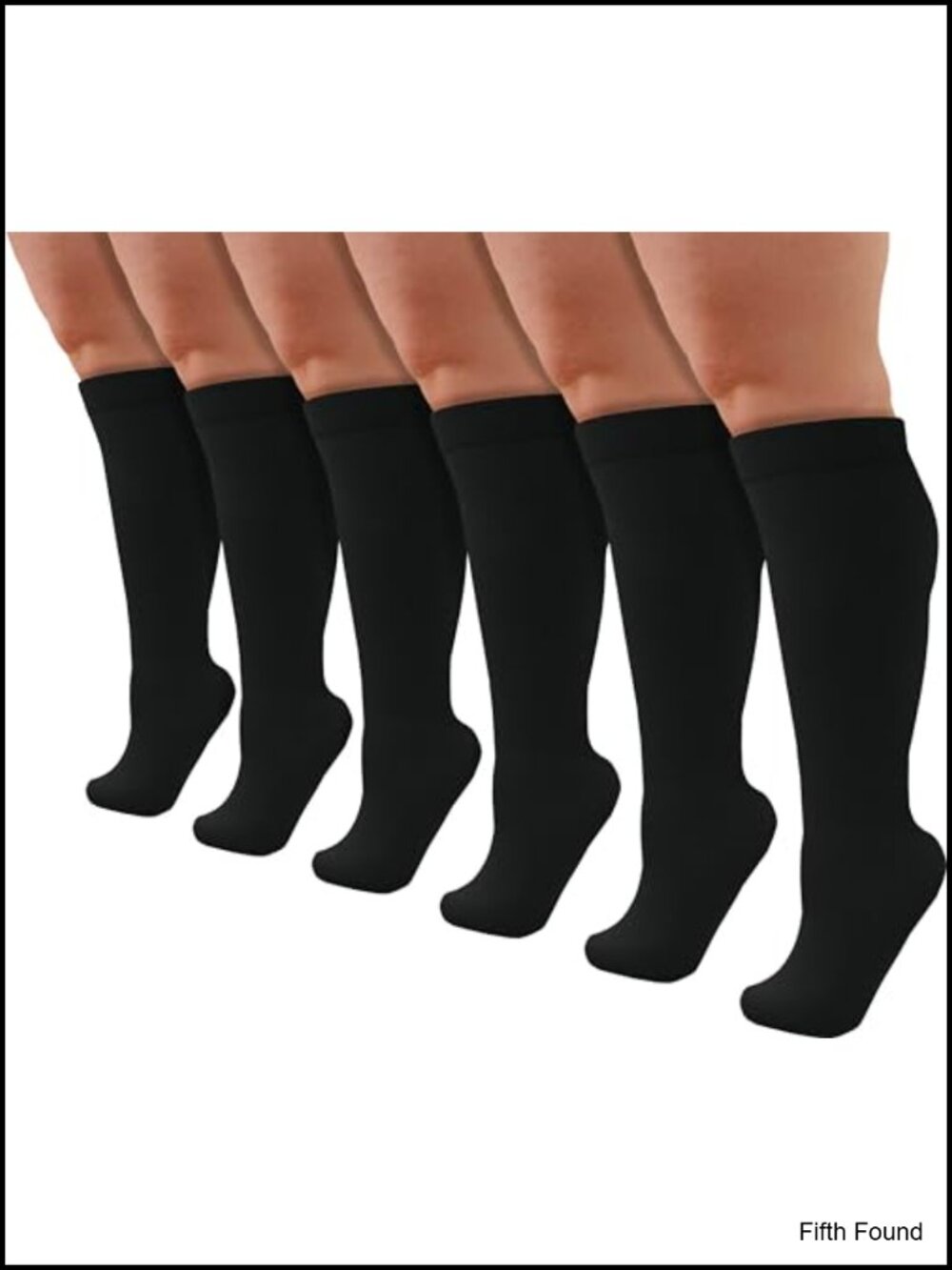 Women's Plus Size Knee High Trouser Dress Socks 6 Pairs Silky Nylon Blend